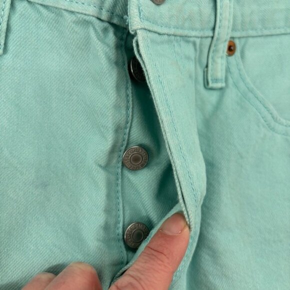 Levi  s 501 Robins Egg Blue Denim ShortsSize 30 - Picture 4 of 8